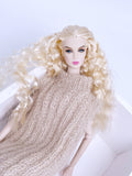 Handmade by Jiu 040 - Beige Knitting Vest For 12“ Dolls Like Fashion Royalty FR Poppy Parker PP Nu Face NF