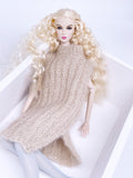 Handmade by Jiu 040 - Beige Knitting Vest For 12“ Dolls Like Fashion Royalty FR Poppy Parker PP Nu Face NF