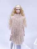 Handmade by Jiu 040 - Beige Knitting Vest For 12“ Dolls Like Fashion Royalty FR Poppy Parker PP Nu Face NF