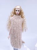 Handmade by Jiu 040 - Beige Knitting Vest For 12“ Dolls Like Fashion Royalty FR Poppy Parker PP Nu Face NF