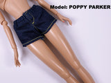 C025 Doll Clothes Denim Jeans Pants Legging Shorts For Poppy Parker Nu Face